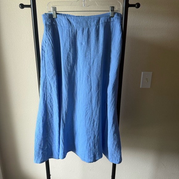 Caslon Light Blue Cotten Midi Skirt - Picture 1 of 3